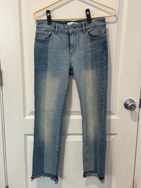 DL1961 Two-Tone Blue Cropped Slim Jeans